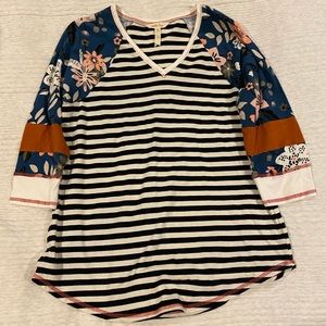 Matilda Jane floral baseball tee